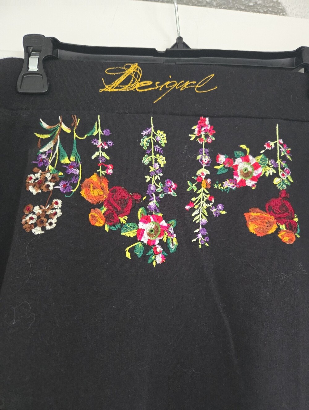 NWT Desigual Black Floral Embroidered Tube Skirt XL - Picture 4 of 7